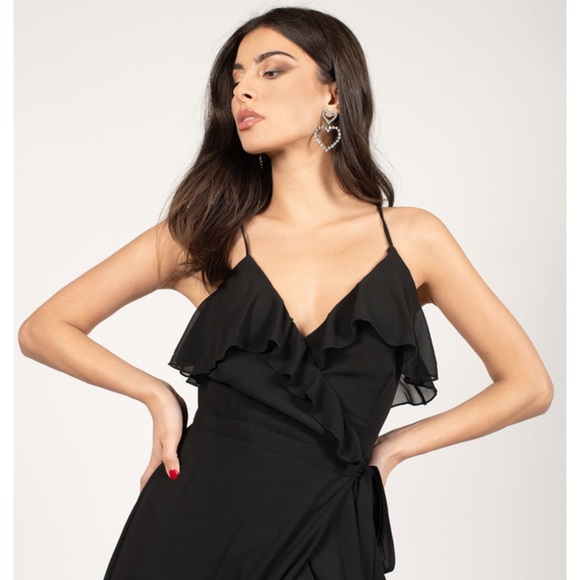 NWT TOBI KRISTEN BLACK CHIFFON WRAP MAXI DRESS SIZE XS Z540-5 - Picture 3 of 3